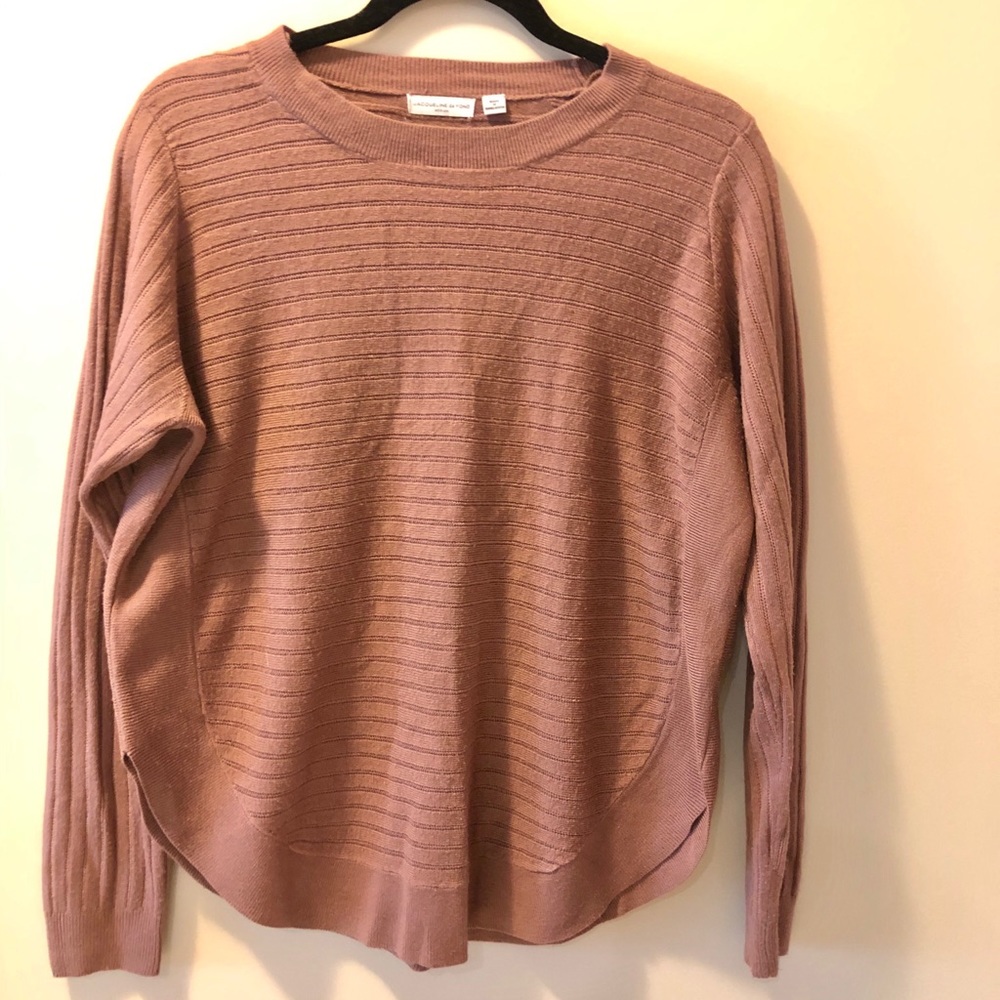 Mauve Pink Scoop Hem Sweater